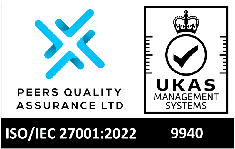 ISO/IEC 27001:2022 certified, UKAS accredited